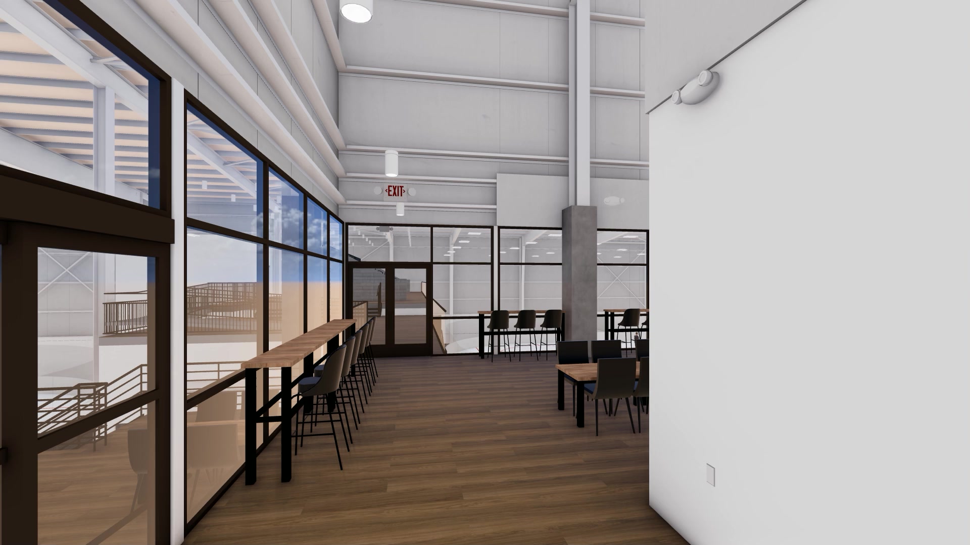 Fire 'n' Ice Arena upper dining and mezzanine